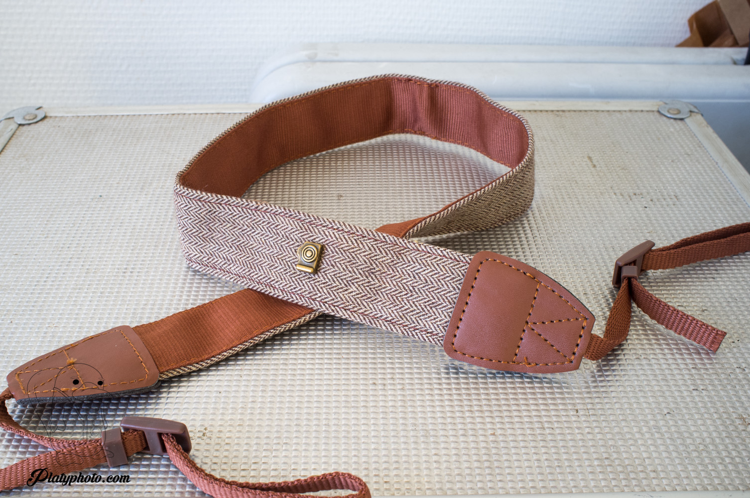 Sangle Pour Appareil Photo En Coton - Style Vintage Avec Décoration En Cuir PU - Réglable Pour Le Cou Ou L'épaule - Cadeau Idéal Pour Photographes